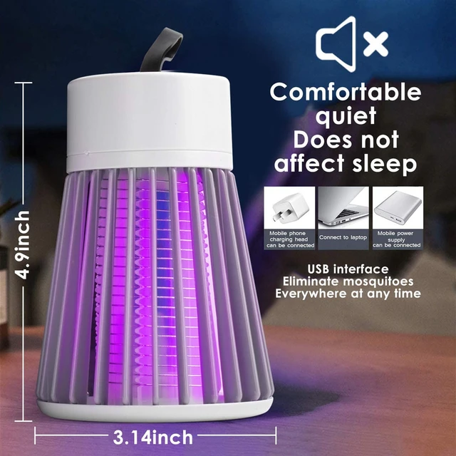 Lampe anti-moustiques, répulsif de moustiques sans rayonnement, piège à  insectes électrique, recharge USB, éliminateur d'insectes volants -  AliExpress