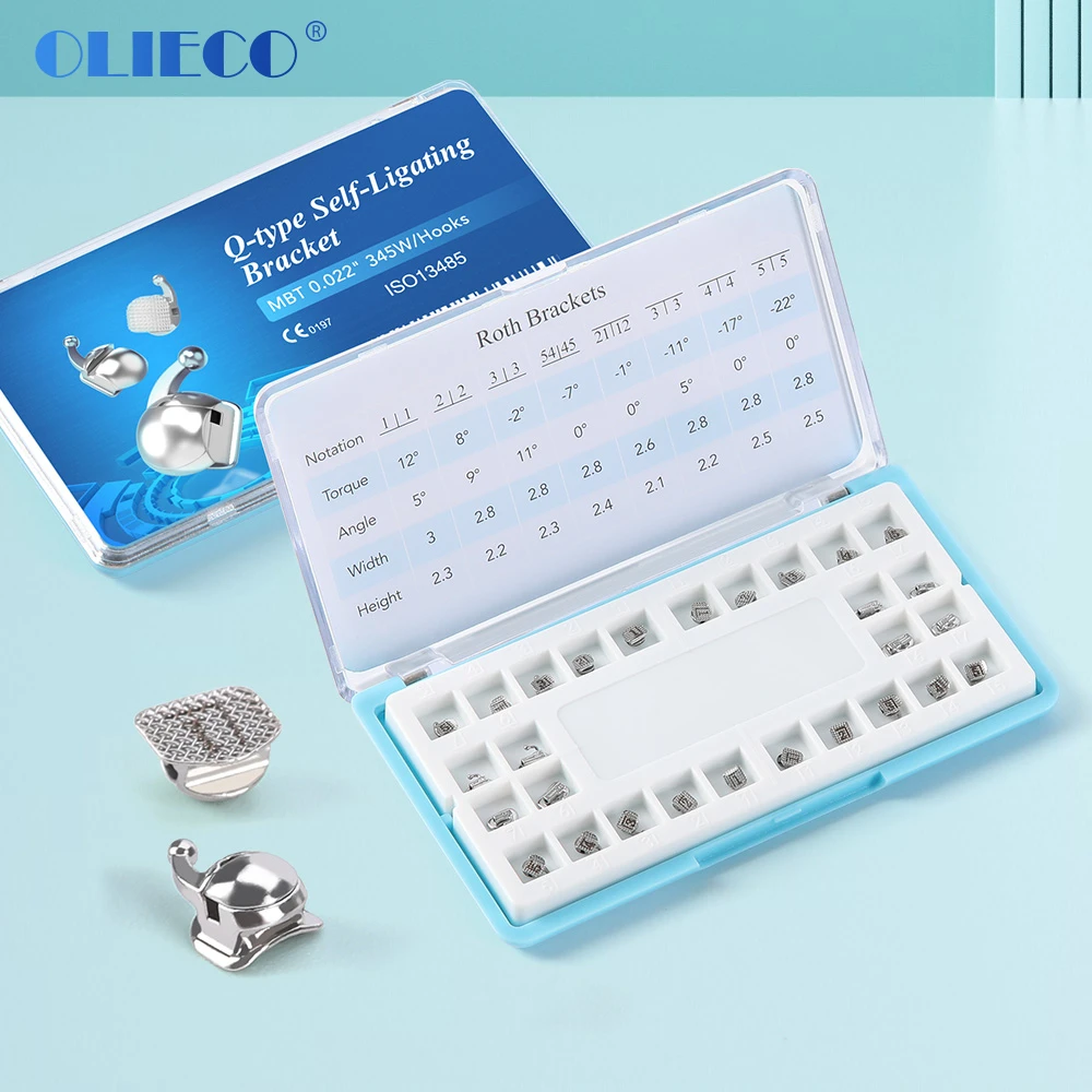 

AZDENT Dental Orthodontic Q-type Self-Ligating Brackets ROTH/MBT 0.022 345 Hook With 6 7 Buccal Tubes Dental Brace Dentist Tools