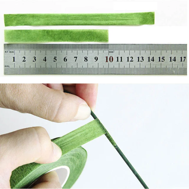 30 M Virágszalagok Önfagás Zöld Papír Szalag Oltó Film Virágos Szár A Koszorú Koszorúkhoz Diy Kézműves Mesterséges Selyemvirág - Image 3