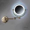 Bathroom Makeup Mirrors Wall Extending Folding Double Side LED Light Magnification Bath Mirror  Hotel Folding Bathroom Mirror 4
