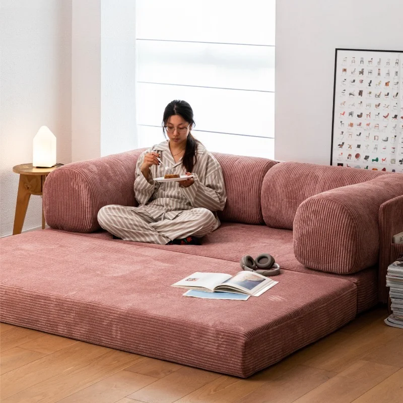 Doppelfunktions-Dreisitzer-Klappsofa mit abnehmbarem Stoffbezug, modular, für kleine Wohnzimmer