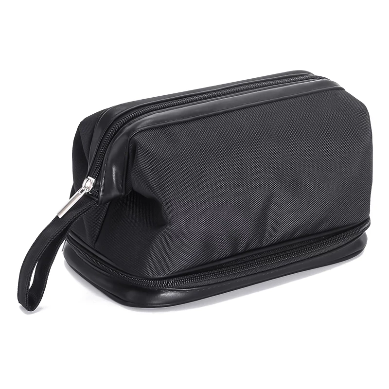 Double-deck Women Cosmetic Bag Men Travel Makeup Organizer Toilet Bath Shaving Toiletry Bag Large Waterproof Zipper Pouch