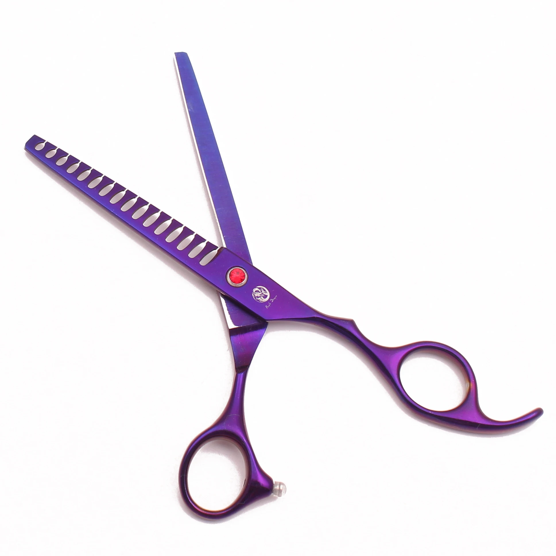 Purple Dragon Dog Grooming Scissors 6.5" 7" Stainless Up Curved Scissors Professional Pet Shears Chunker Thinning Z3002 dog grooming scissors