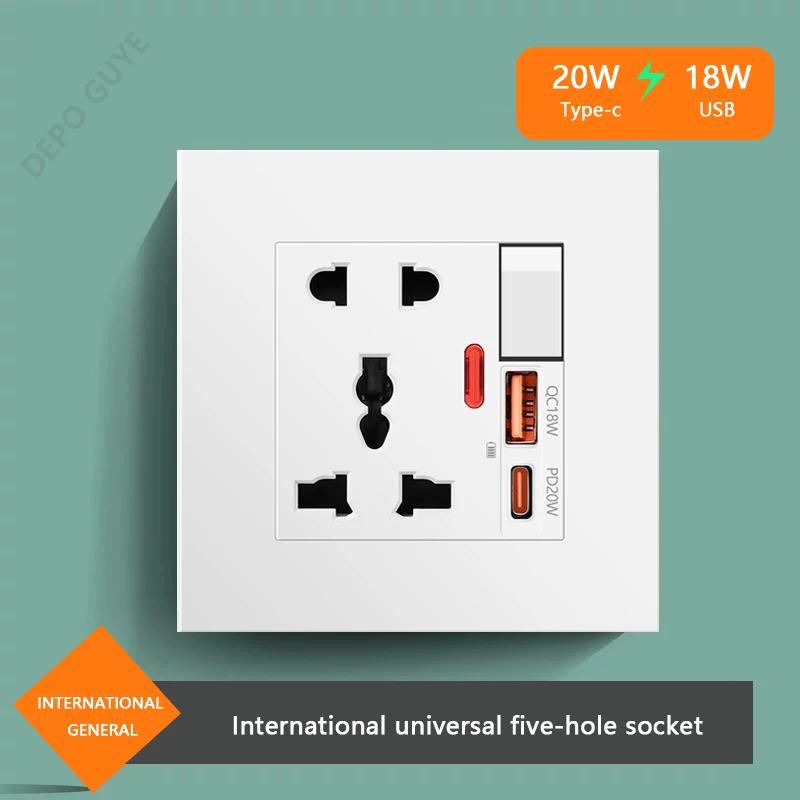 العالمي 20 واط نوع-C التوصيل شحن سريع 5 دبوس مقبس...