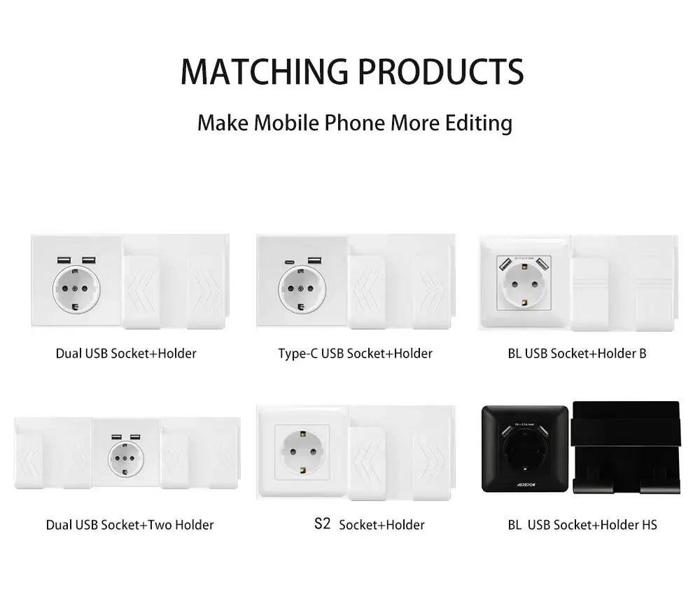 Dual USB Wall Charger Outlet - 16A EU Standard, 110V-250V