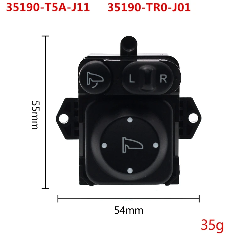 Exterior Side Mirror Control Switch 35190-T5A-J11 35190T5AJ11 For Honda CRV Accord Odyssey 2012