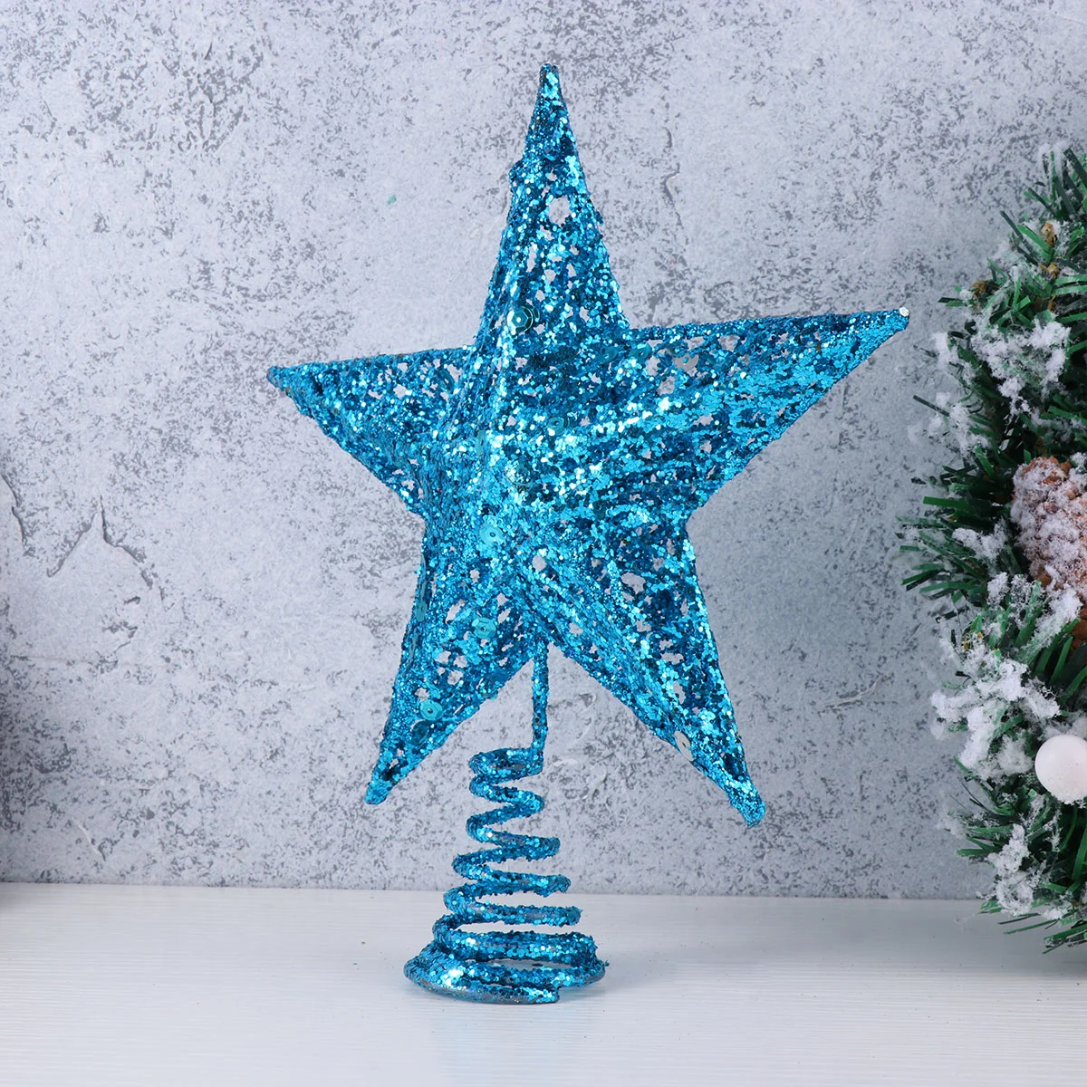 

Christmas Star Tree Topper 25cm Metal Glitter Star Xmas Tree Decoration Treetop for Christmas Tree Decoration Ornaments