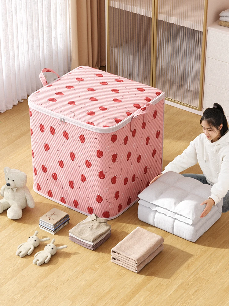 Large capacity clothing storage bag Portable clothing quilt storage bag Bedroom organizer foldable dust-proof quilt zipper bag 3
