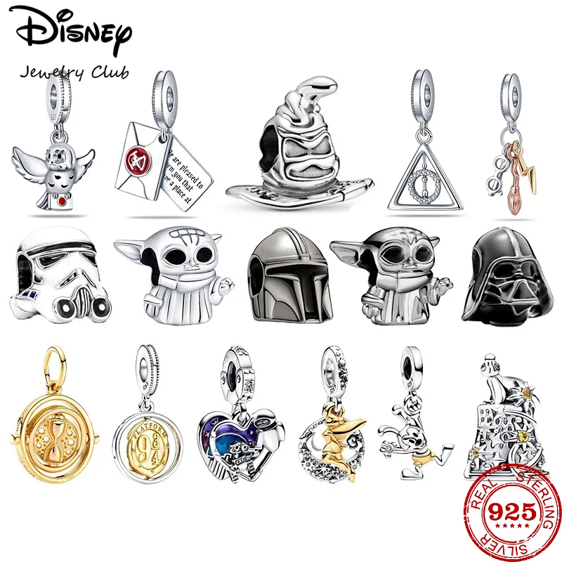 

Disney 925 Sterling Silver Mickey Flower fairy Charm Original Bead for Pendant Plata De Ley 925 Silver Bracelet DIY Jewelry Gift
