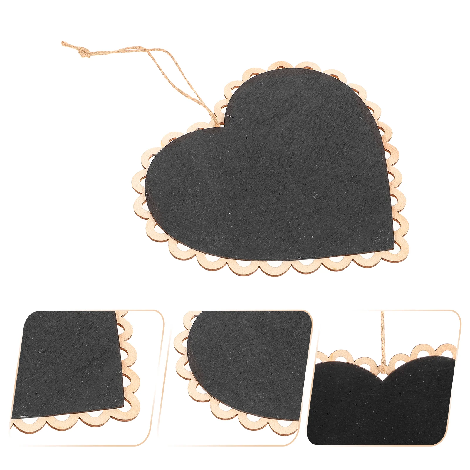 

Heart Shaped Hanging Wooden Blackboard Chalkboard Wordpad Message Board