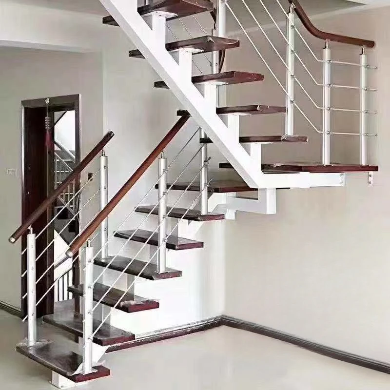 

Customized small-sized household indoor steel and wood stairs duplex apartment villa loft loft jump customized stairs