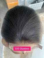 5x5 sans colle vietnamien perruque de cheveux humains Double auvé court Bob dentelle avant perruques de cheveux humains prêt à porter couleur noire naturelle 250% 4
