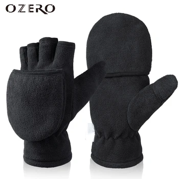 OZERO Winter Convertible Glove Flip Top Mittens Warm Polar Fleece for Winter Runing Painting Texting Photographing for Men Women