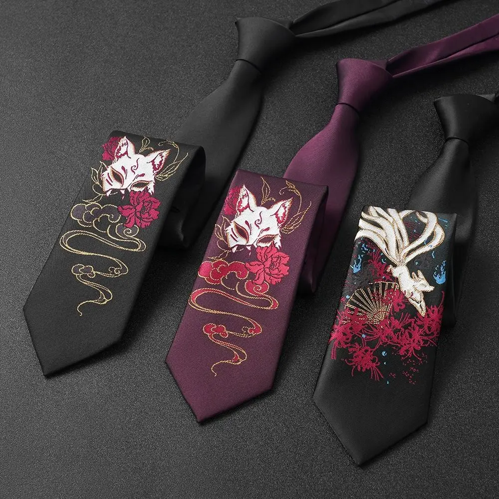 

Japanese Retro Women Prting Jacquard Shirt Ties Necktie Antiquity Men Ties JK Uniform Ties Anime Neck Tie Cosplay Tie