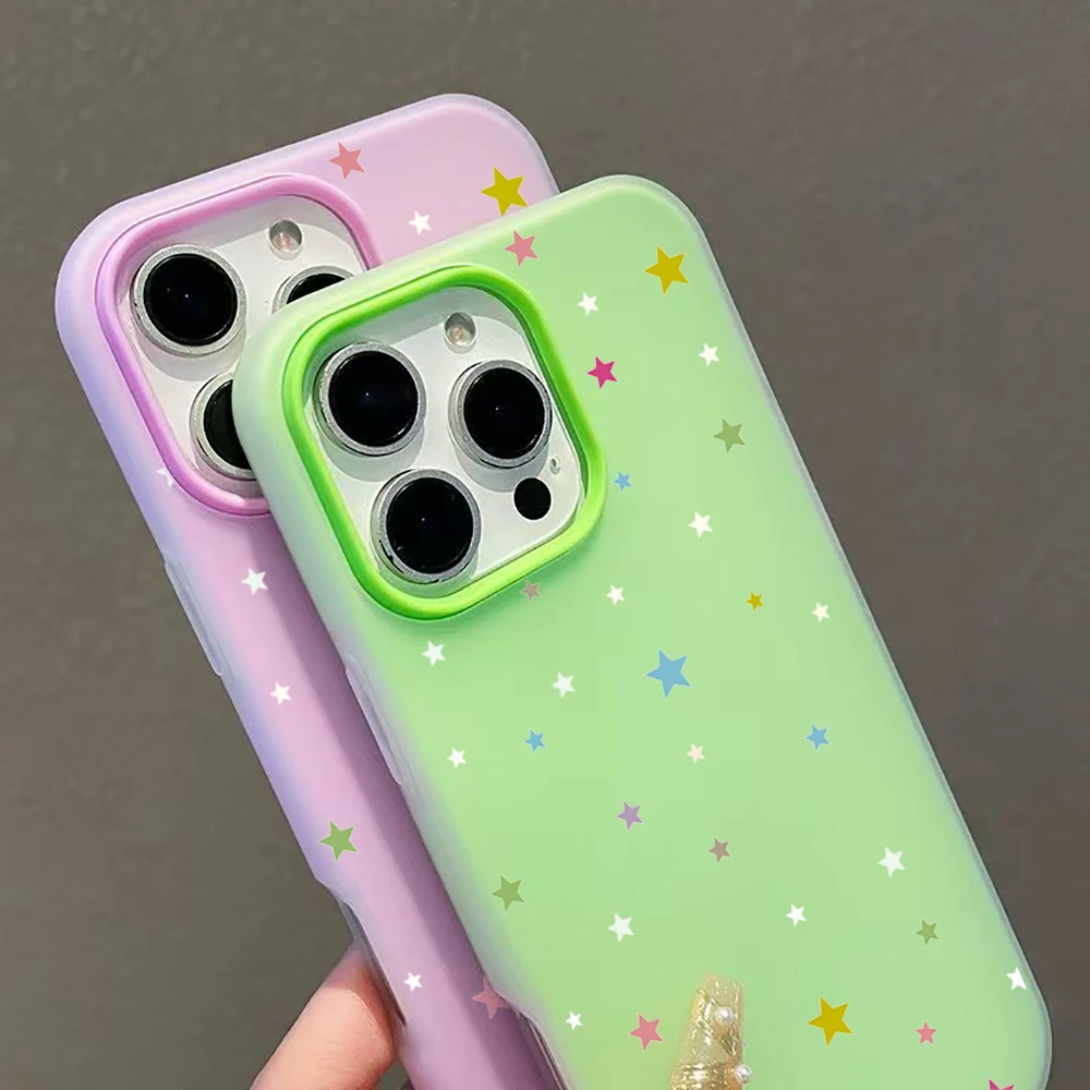 Luxury Candy Color Cute Star Phone Case Cover