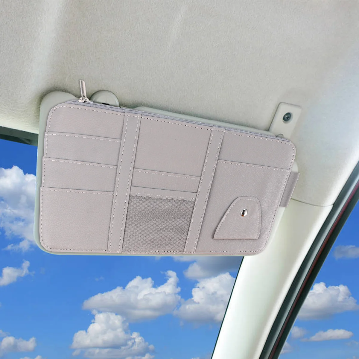

Storage Organizer Travel Mobile Holder Sun Visor Container Pu Car Accessory