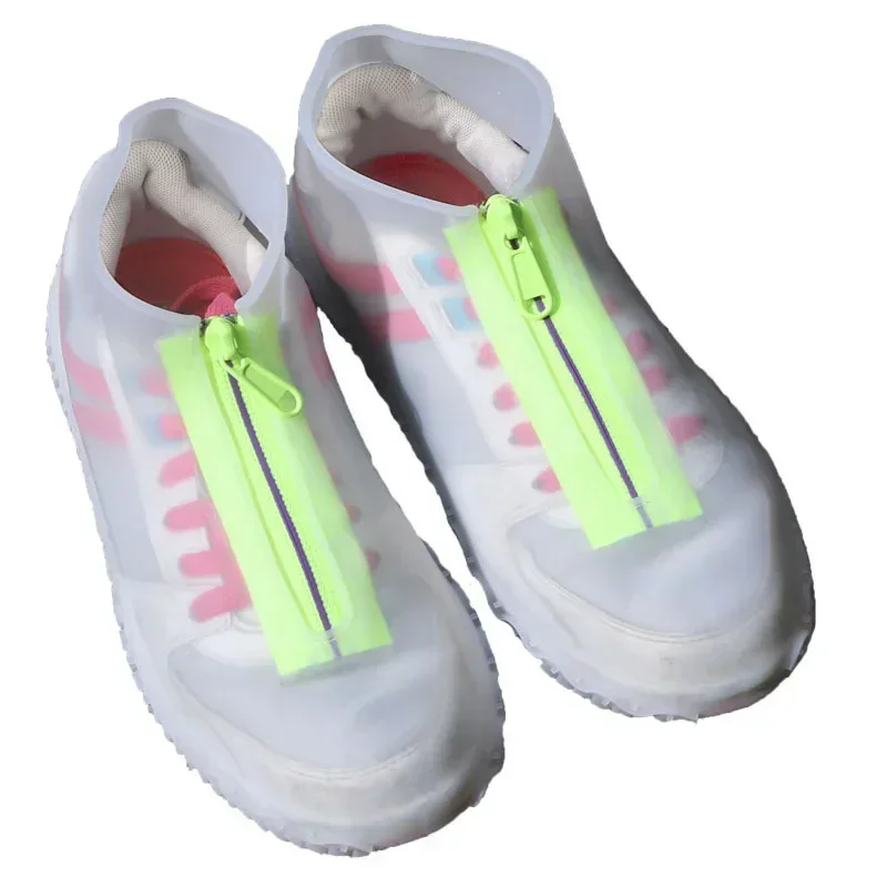 Shoe Covers Rain Shoe Covers Silicone Shoe Covers Disposable Shoe Covers Rain Shoe Protector Plastic Shoe Cover Women And Men Rubber Shoes Cover Zippers Unisex Reusable Waterproof Covers White Non-slip silicone