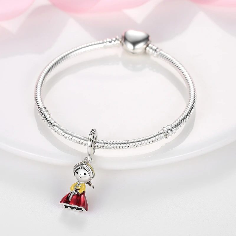 Reise-Charms aus 925er Silber, japische Puppe in blauem Kimono, baumelnde Charm-Perlen, passend für Anhänger, PAN-Armband, Halskette, Schmuck – Detail 12