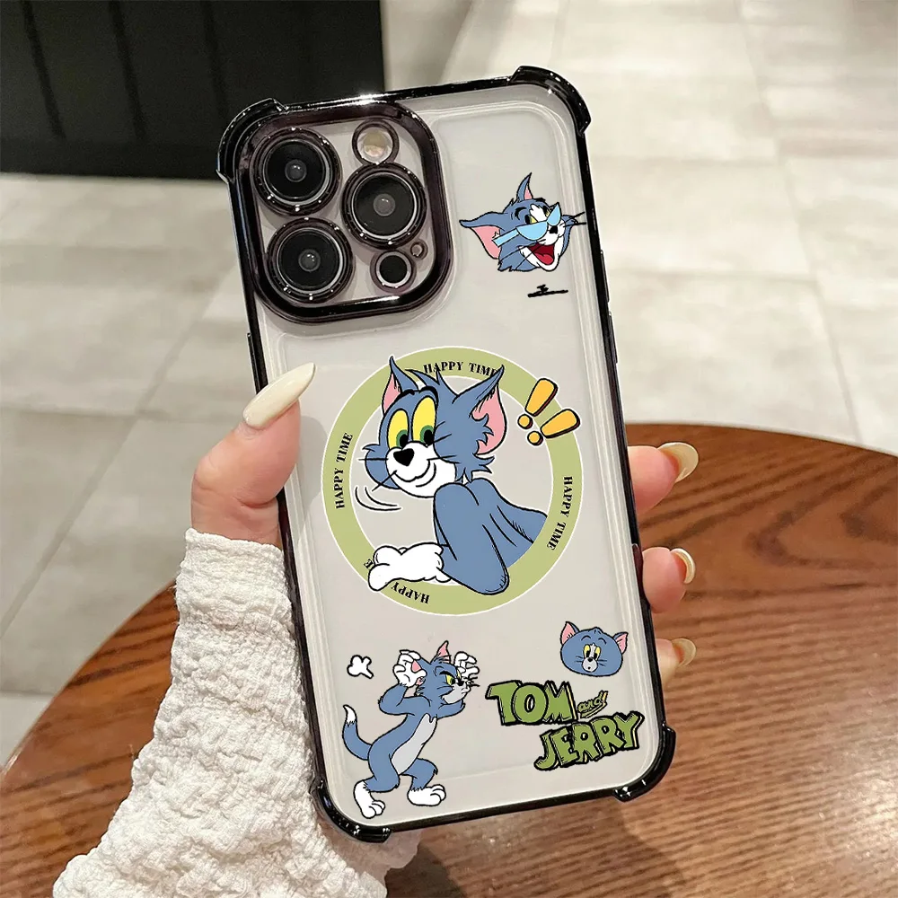 Enhanced Cat Mouse T&J Plating Phone Case with Anti-Fall Airbag