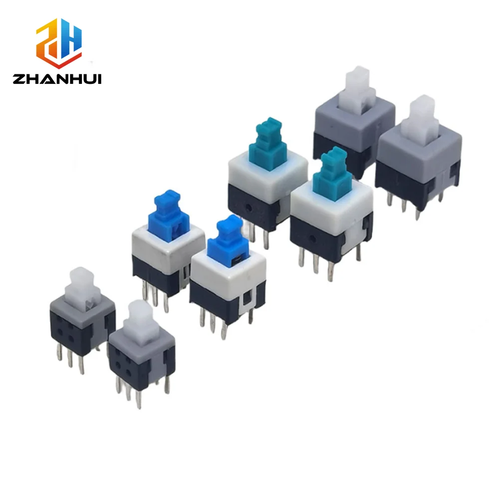 10-Pack Self-Locking/Unlock Tactile Micro Power Switches - Multi-Size Options Available