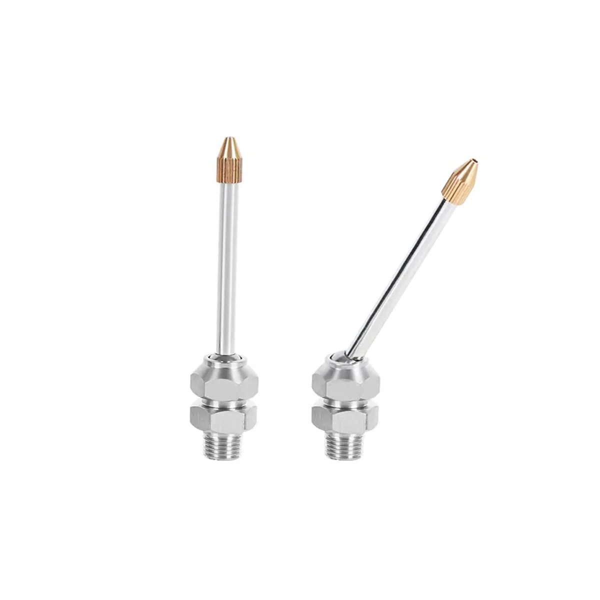 

2 Pcs Coolant Pipe with Brass Cap Adjustable 304 Stainless Steel Screw-In Coolant Nozzle Water Oil Cooling Tube(50Mm)