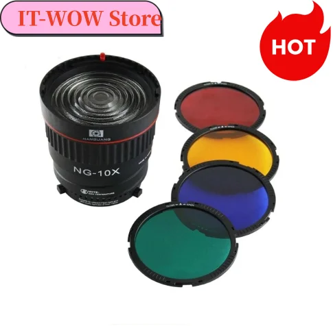 

Адаптер для фокусировки объектива Nanguang NG-10X Fresnel для Bowens-подходит для фонарей с 4-цветным фильтром