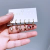 New Design 6pcs Cubic Zirconia Villain Dangle Earrings Set Gold Color Plated Women Girls Jewellery 2