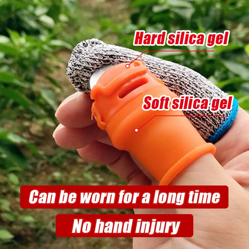 Finger Protector Silicone Thumb Knife Protector Gears Cutting Vegetable Harvesting Knife Pinching Plant Blade Scissors Gloves