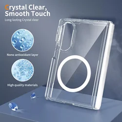 Luxury Magnetic Clear Ultra - Thin Hinge Phone Case Back Cover for Galaxy Z Fold 8 Wide (A)