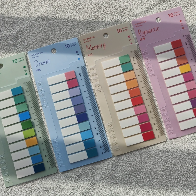 Morandi Color Index Memo Pad with Loose-Leaf Sticky Notes and Page Flags