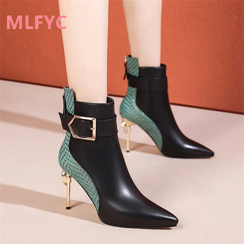High heeled pointed fashion boots for women, versatile and fashionable oversized popular internet celebrity women's shoes