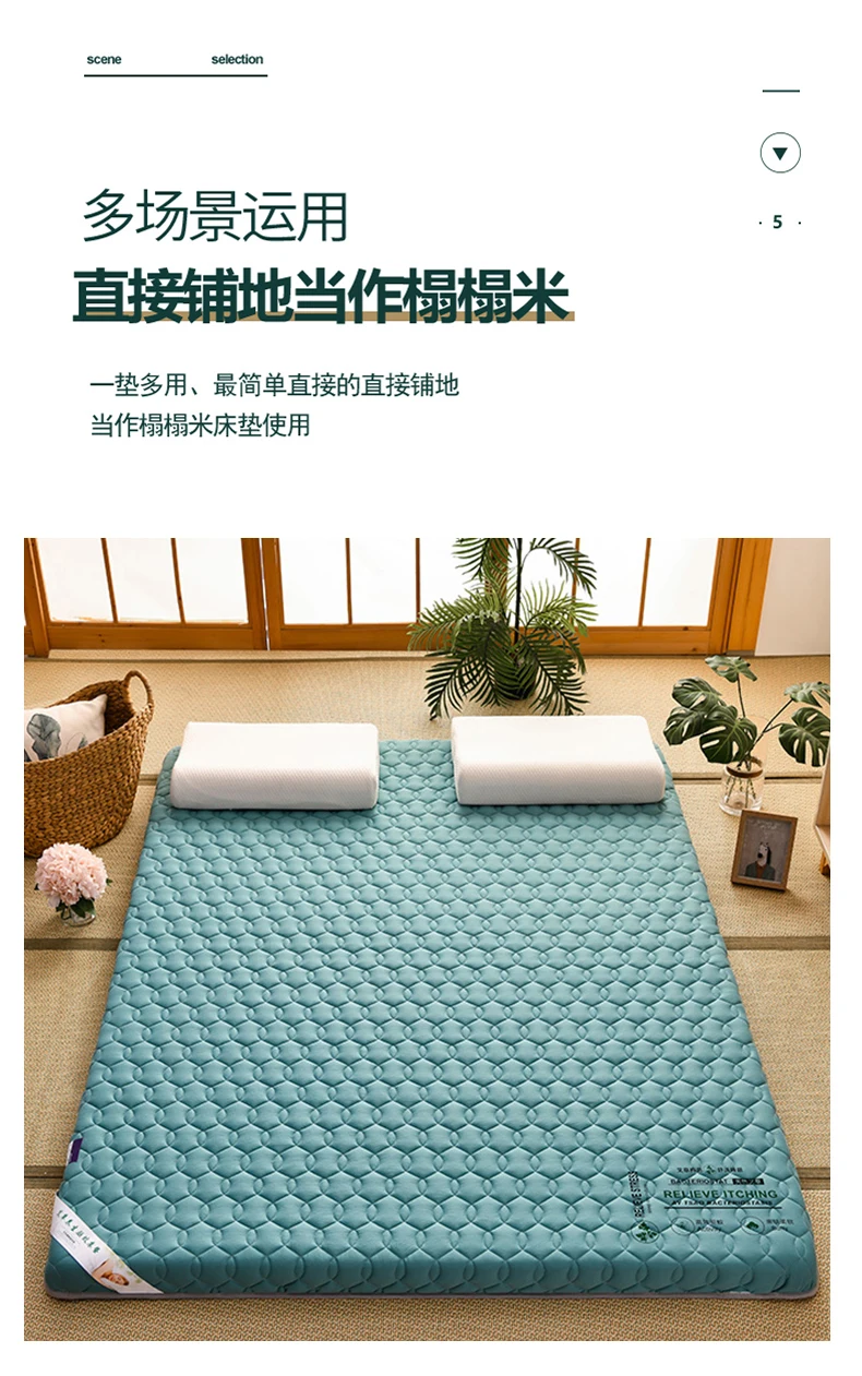 Description Picture 6 of itemWormwood mattress upholstered home mattress student dormitory single double folding mat tatami sponge hard pad mattress