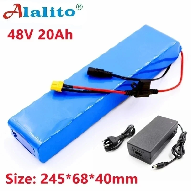

E-bike Battery 48v 20Ah 18650 Lithium Ion Battery Pack 13S2P Bike Conversion Kit Bafang 1000w and 54.6V 2A Charger + XT60