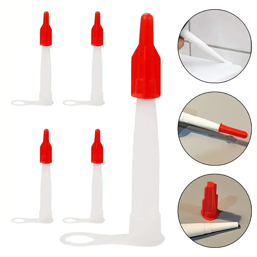 Caulking Nozzles Universal Caulking Gun Nozzles Silicone Tube Nozzle Cap Replacement Tips Caulk With Red Nozzle Cartridge