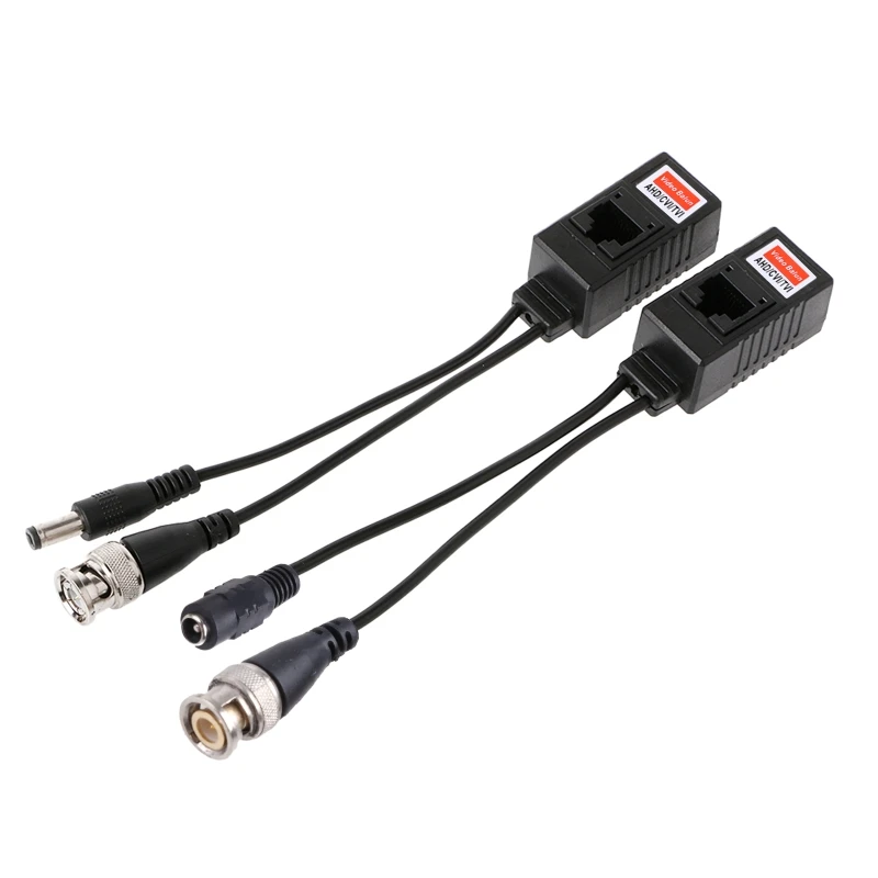 

1 Pair BNC To RJ45 Passive Video Power + Balun Transceiver For CCTV Camera