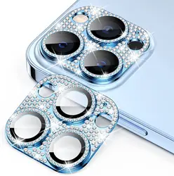 Premium Full Cover Tempered Glass Camera Lens Protector - iPhone 11 (Glitter Blue)