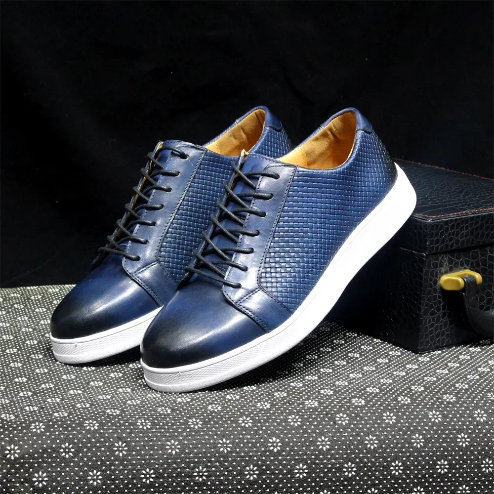 Derby classique pour hommes chaussures décontractées vache en cuir véritable à lacets confortable conduite baskets plat 