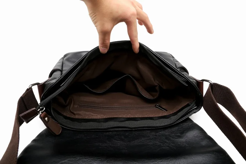 MJ Men's Bags Vintage PU Leather Male Messenger Bag High Quality Leather Crossbody Flap Bag Versatile Shoulder Handbag for Men (30)