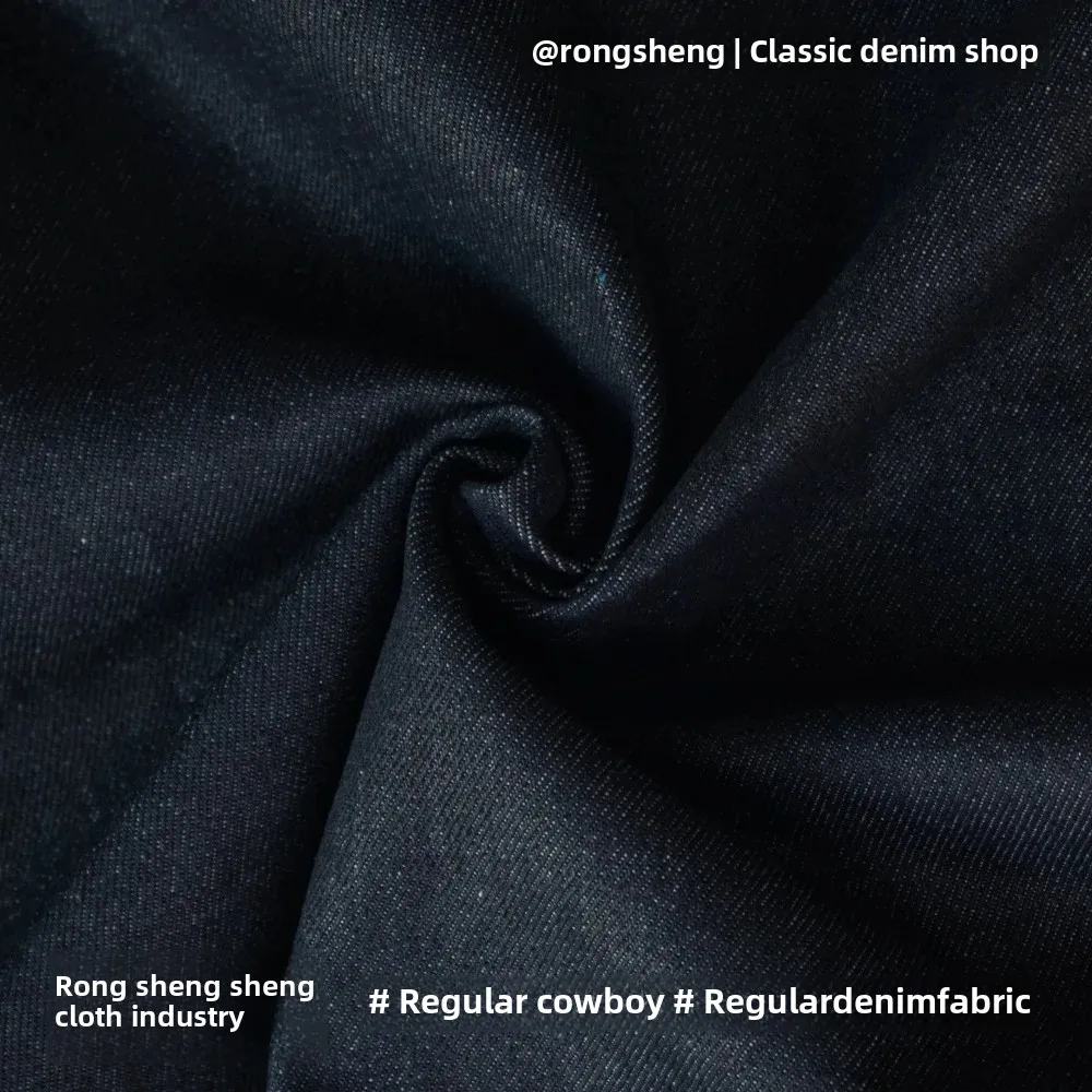 Pure Cotton Twill Denim Fabric Elastic Free Breathable Fabric For Shirts Jackets Skirts Deep Blue Origin China Mainland