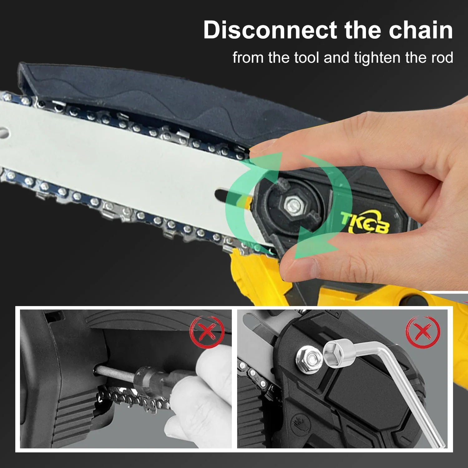 Enhanced Cordless 6-Inch Handheld Electric Chainsaw for Efficient Wood Cutting