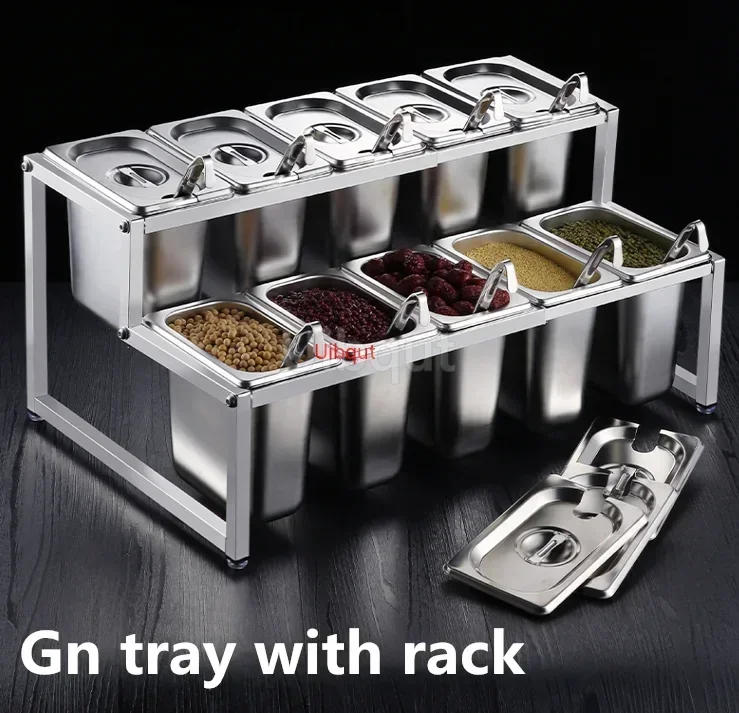 Gn pan with rack serving bowl buffet food warmer milk tea shop salad bowl Buffet Basin Storage Seasoning tray Chafing Buffet Pan