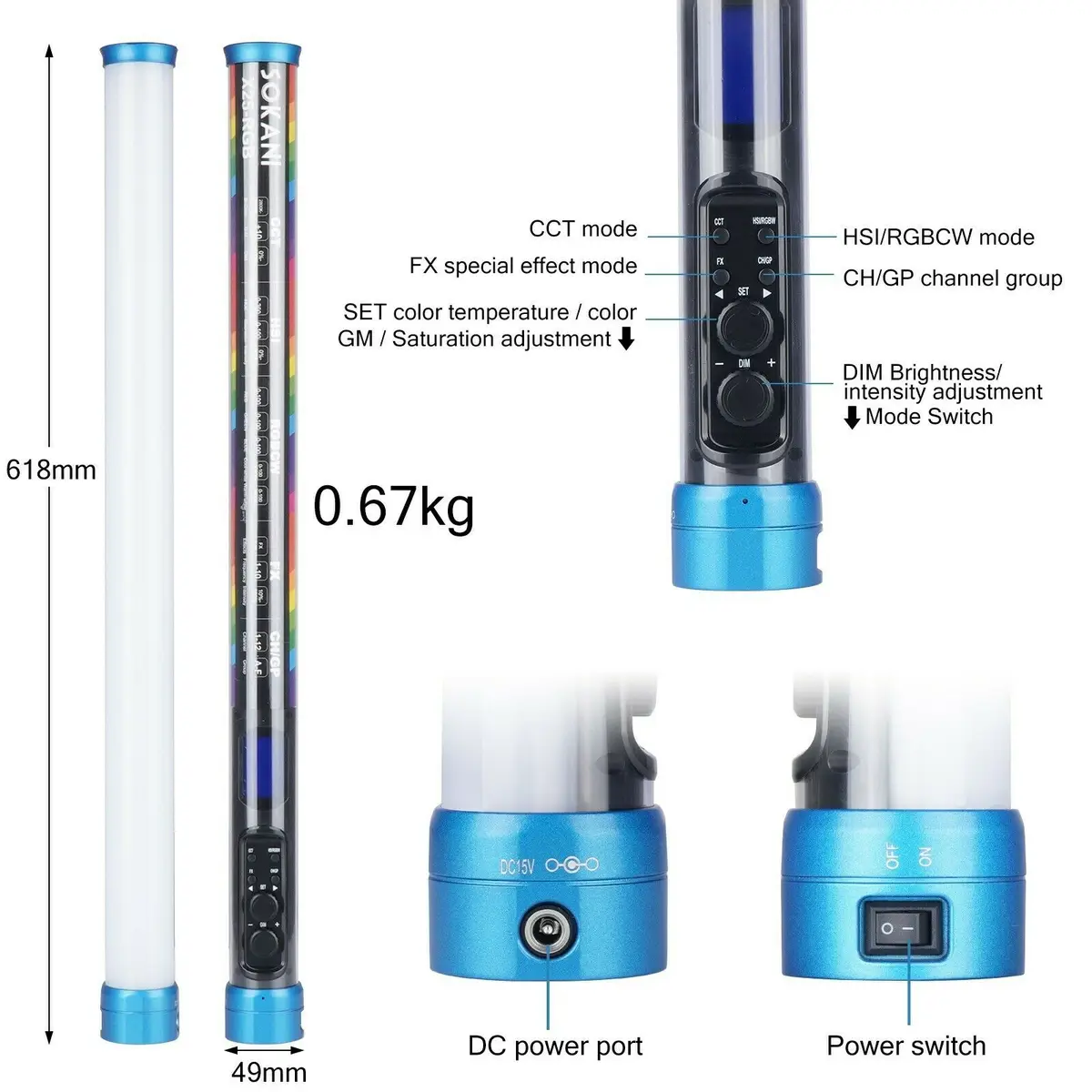 【DO BRASIL】Sokani X25 RGB LED Video Light Handheld Tube Wand Stick  CTT Photography Lighting 3000mAh APP for YouTube Tiktok — view 6