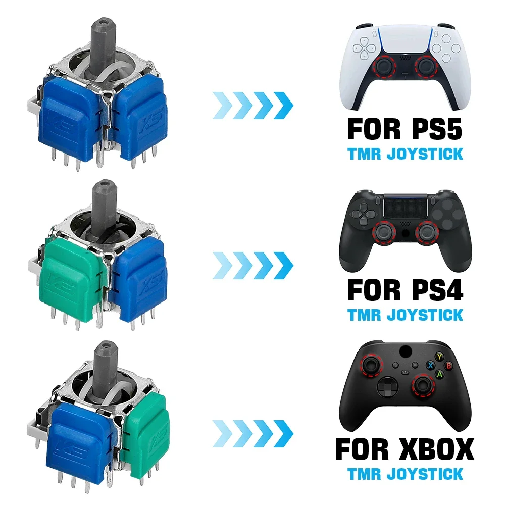 2/10pcs PS5 PS4 Xbox 시리즈 S X Xbox One 교체용 K-실버 TMR 조이스틱 3D 아날로그 썸스틱 안티 드리프트 게임 액세서리
