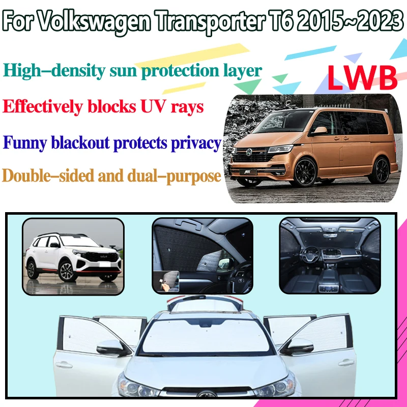 Coperture Parasole Per Auto Per Volkswagen Vw Transporter T6 2015 ~ 2021 2022 2023 Lwb Protezione Solare Finestra Visiera Copertura Pad Accessori
