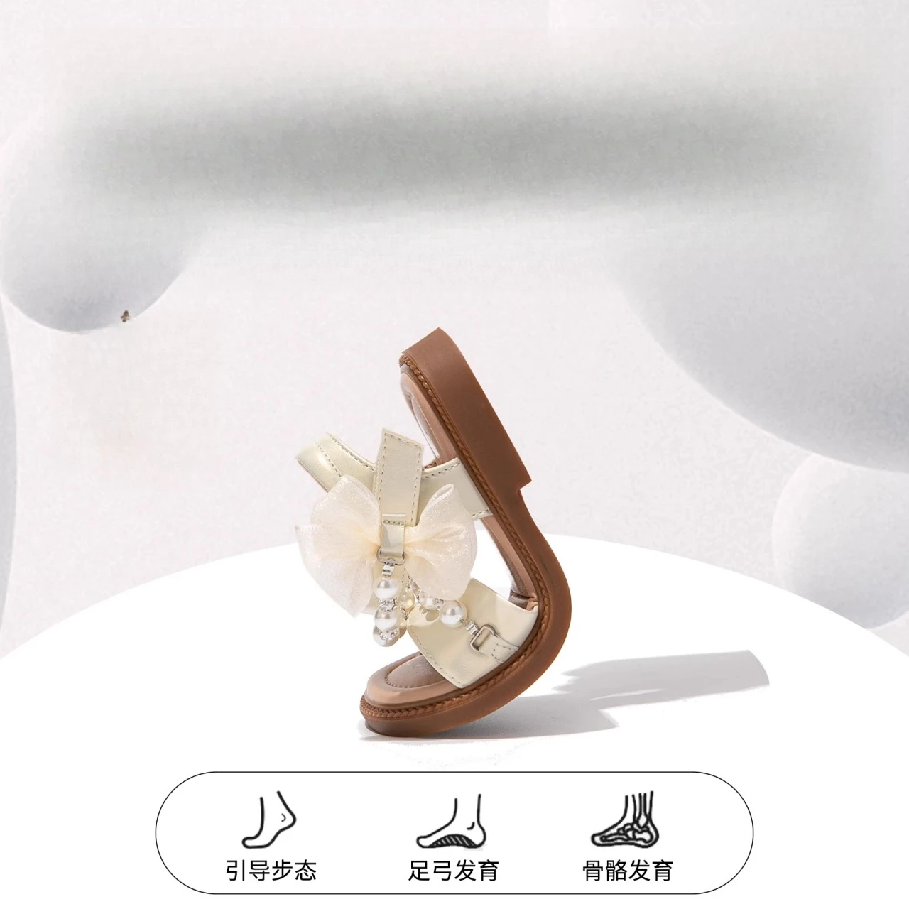 Girls Summer Sandals with Non Slip Soft Sole and Cute Bowtie