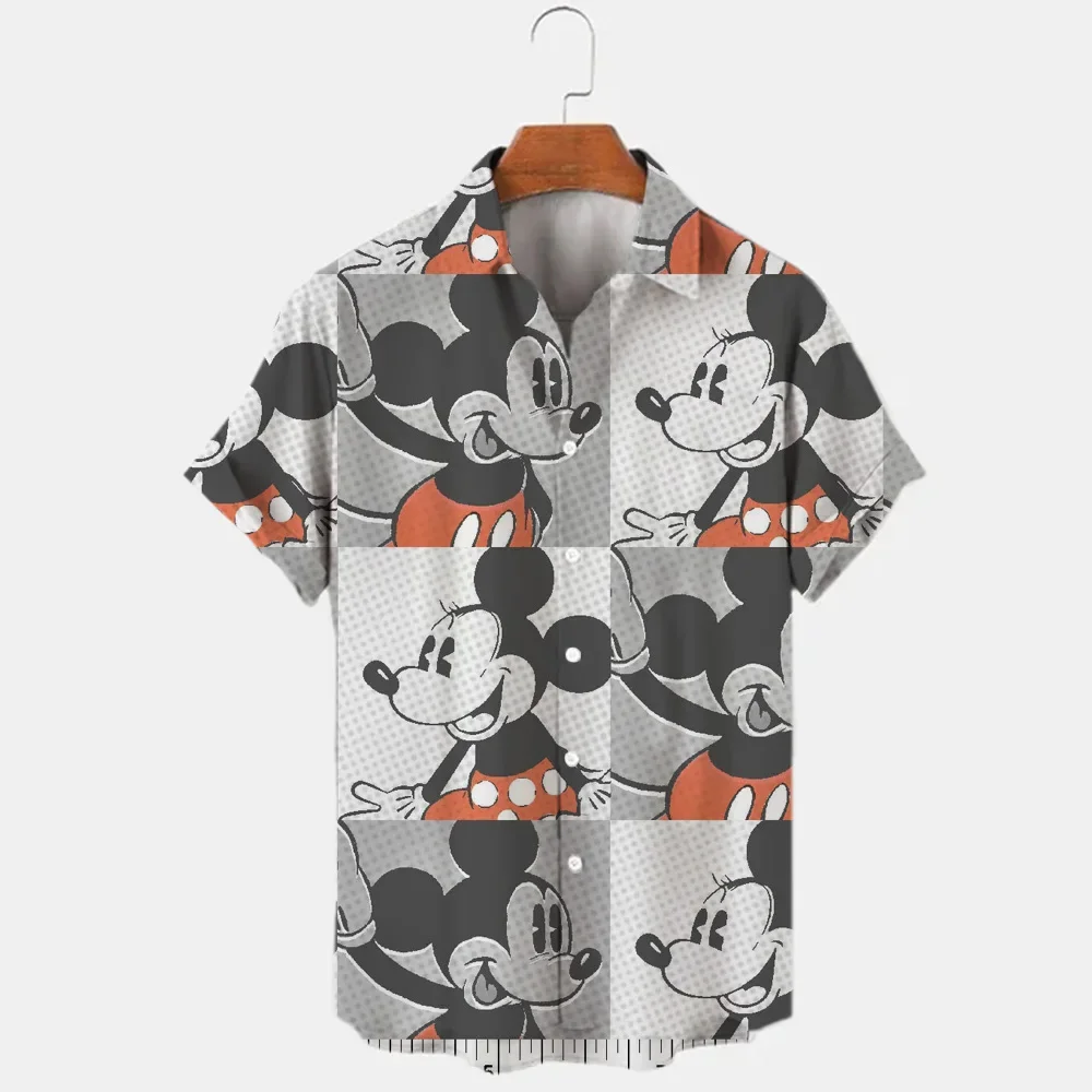 2023 New 3D Printing Disney Donald Duck Mickey Mouse Temperament Men's Shirts Summer Fashion Street Trend Retro Boutique Tops