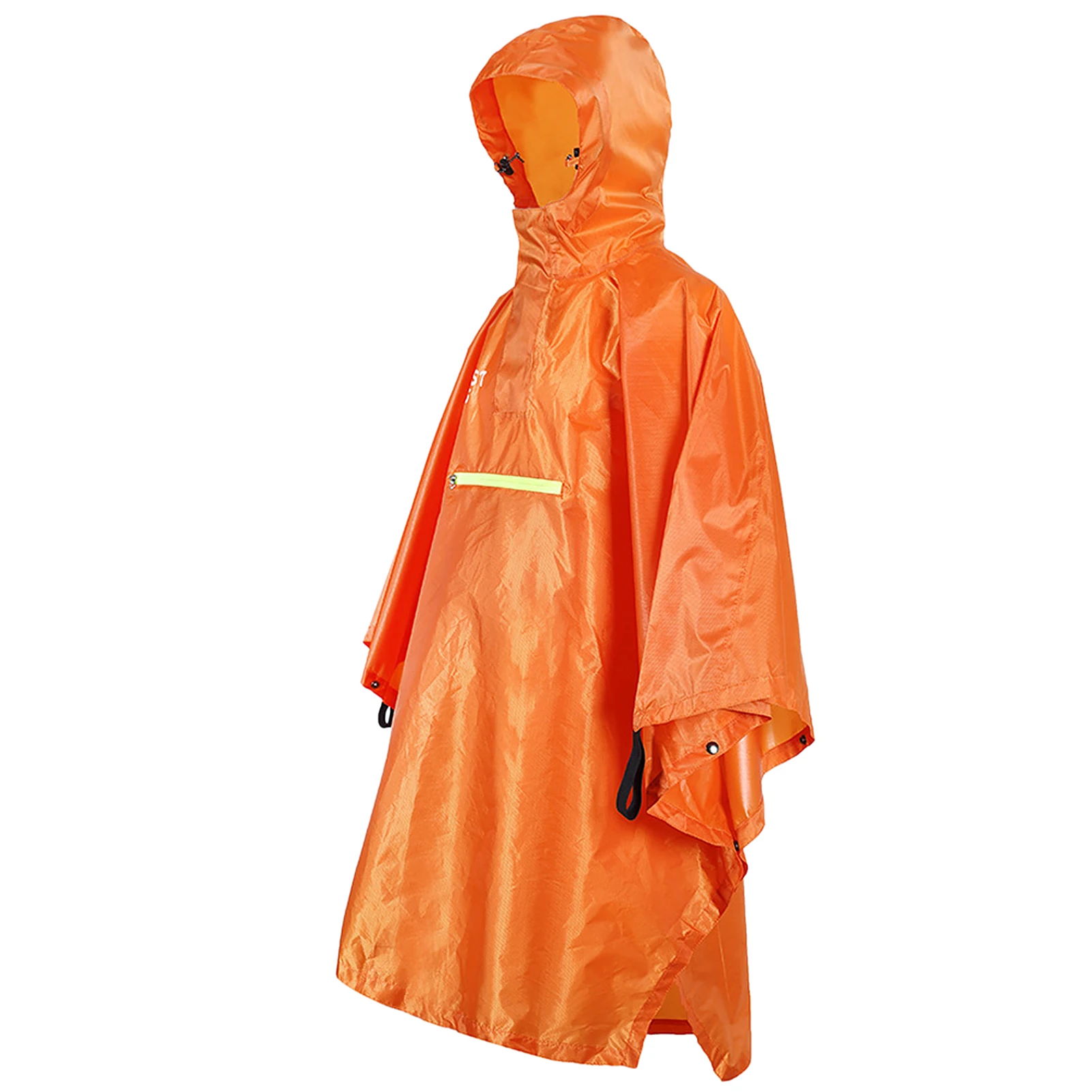 Outdoor Waterproof Mens Rain Poncho - Reflective Strip Rain Cape for Men and Women - Raincoat with Reflector for Bicycle Commuting