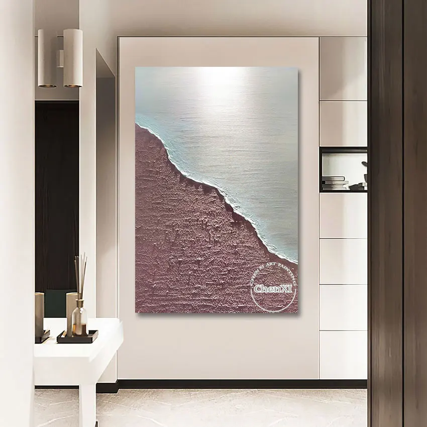 

Бесплатная доставка, Современная Высококачественная абстрактная Объемная картина озера на холсте, большая декоративная картина для ресторана без рамки, Лидер продаж