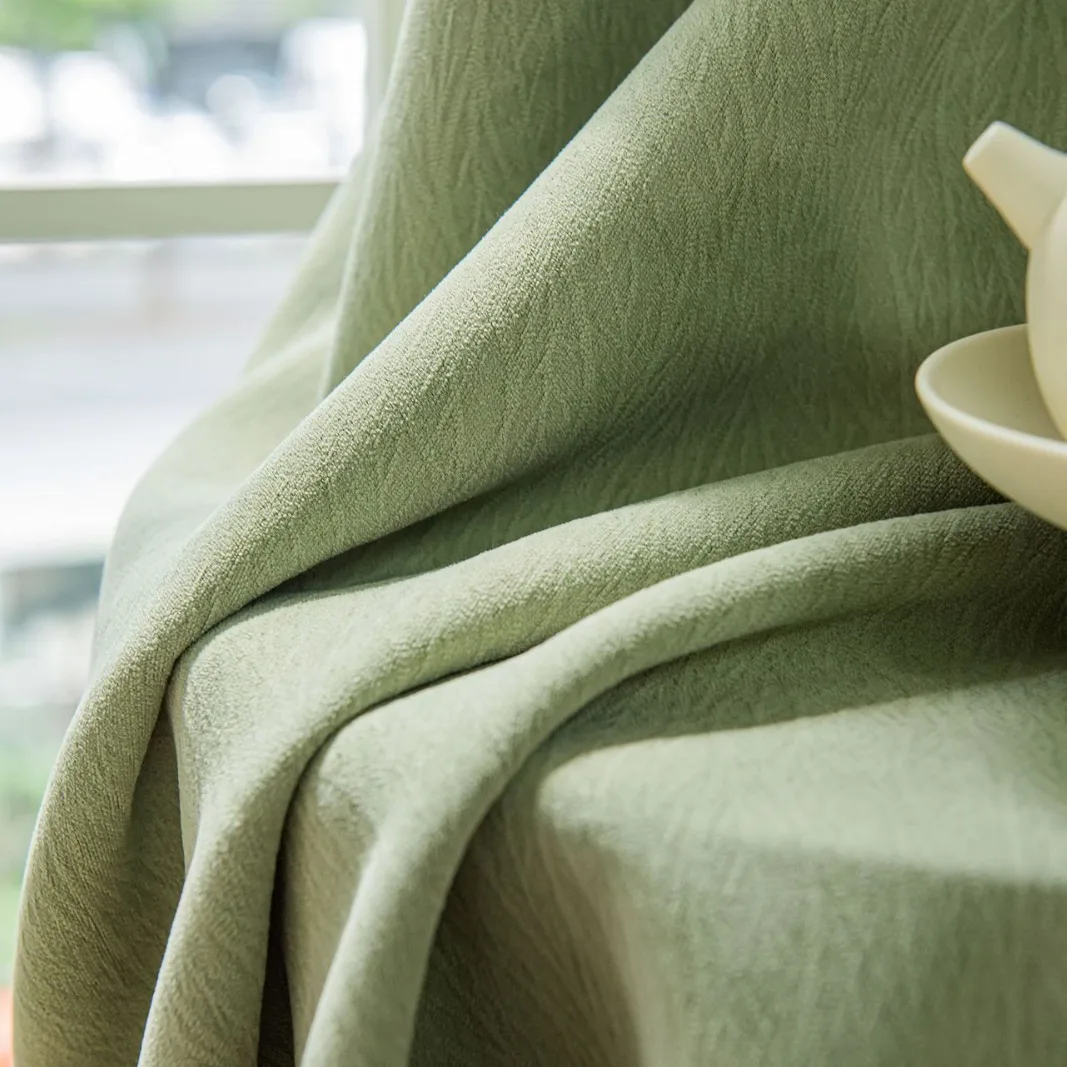 

(34) Customized Thickened Cashmere Light Luxury Curtains Jacquard Texture Chenille Blackout Curtains