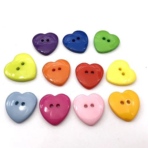 12-22mm Candy Color Heart 2-Holes Button Cartoon Resin Sewing Shirt Buttons for Diy Childern's Clothing Bag Kids Scrapbooking 5